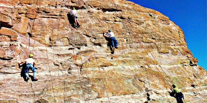 Venture Up Arizona Rock Wall extreme team building