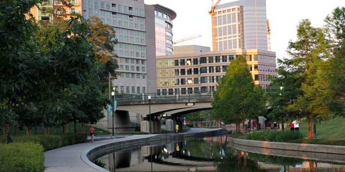 Venture Up Houston Downtown river area team builder