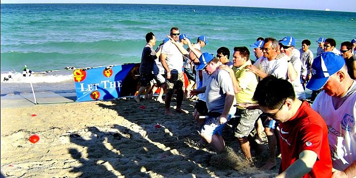 Venture Up ocean side beach Olympic Games Team Building 