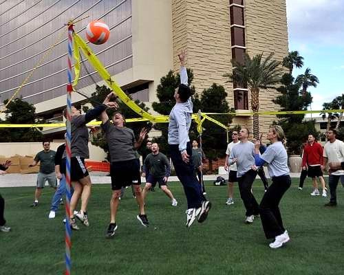 Venture Up Outdoor Field Games 4 way volleyball Corn Hole Tug of War | Team Building Activities & Techniques